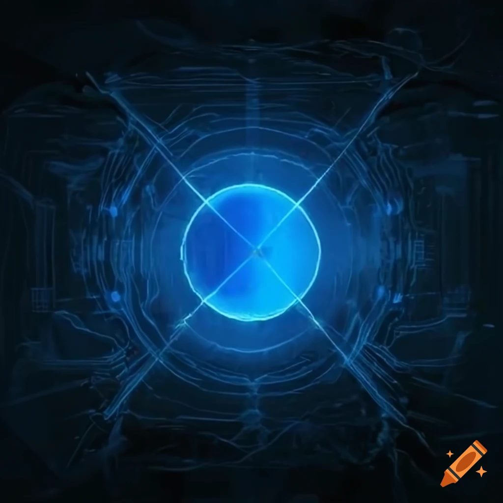 blue hologram screen CGI rendering