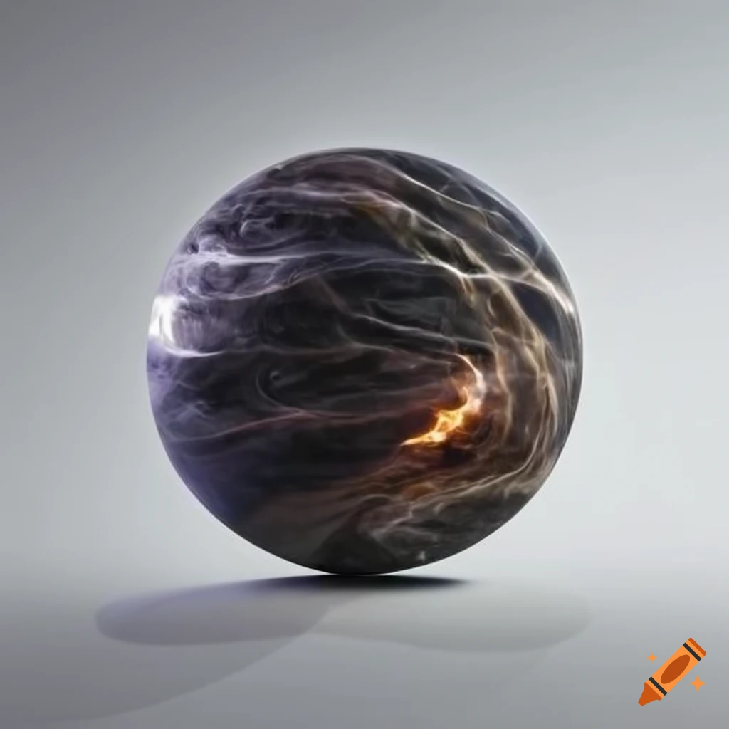 smooth marble with a silver flame