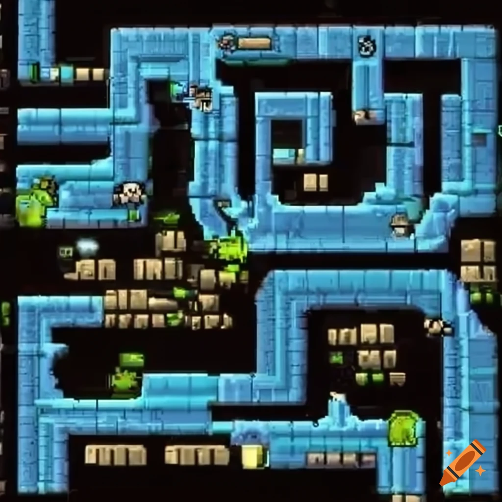 2d game layout map with rocks and platform elements on Craiyon