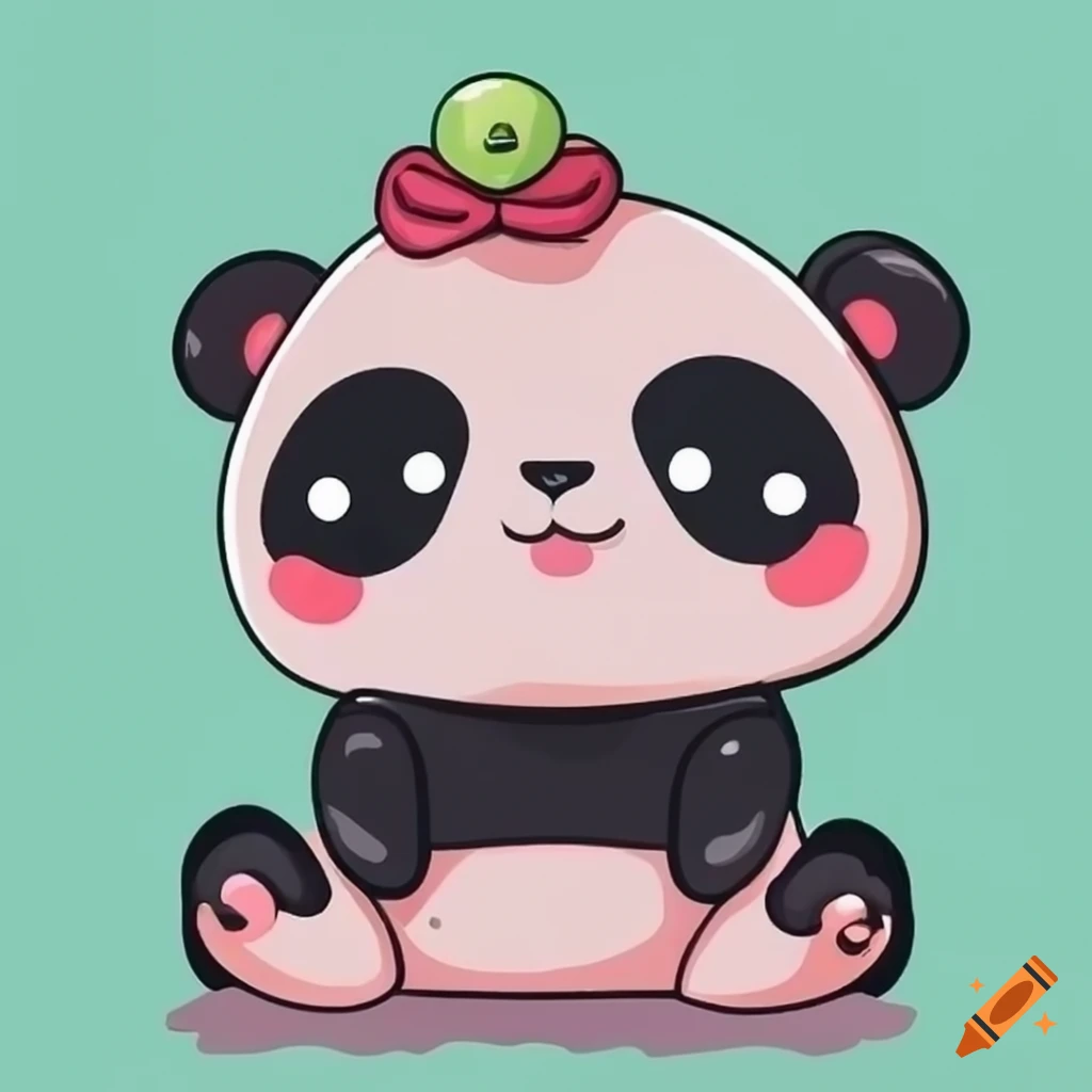 cute kawaii panda illustration