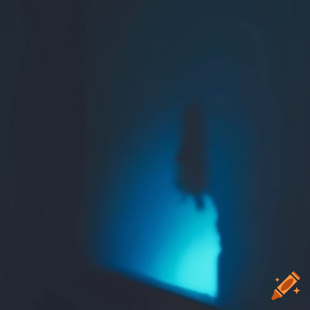 Abstract image of a figure in a dark room