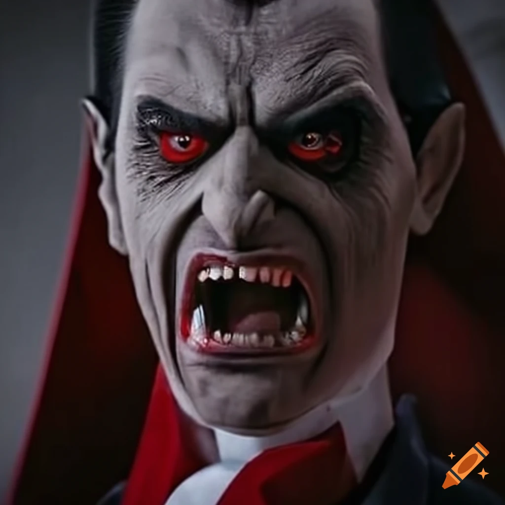 Image of an angry evil vampire on Craiyon