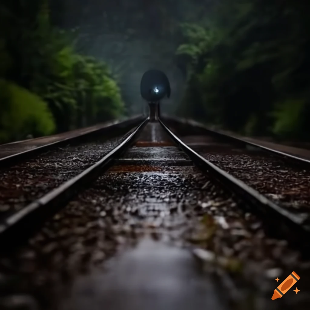 train running in rainy weather