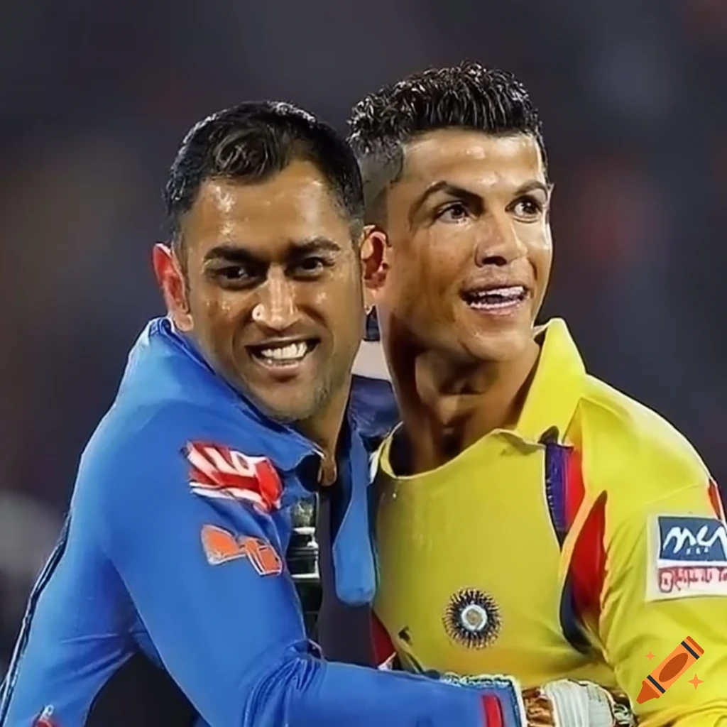 Photo of ms dhoni and cristiano ronaldo together on Craiyon