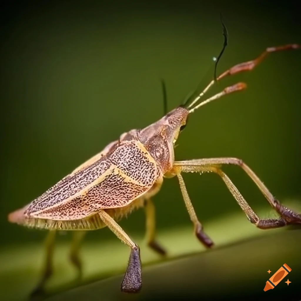 Closeup of a stink bug showcasing its unique features on Craiyon