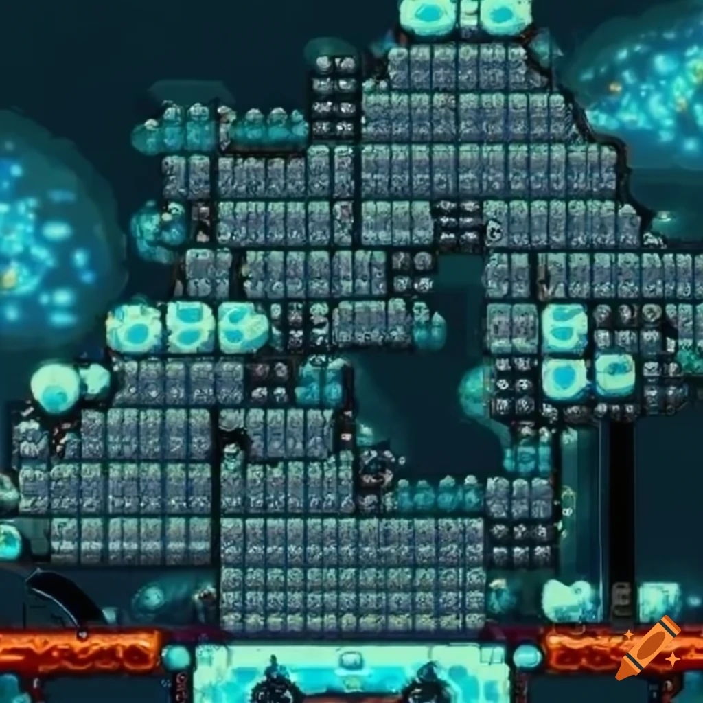 2D game layout map with shiny glass bubble tiles