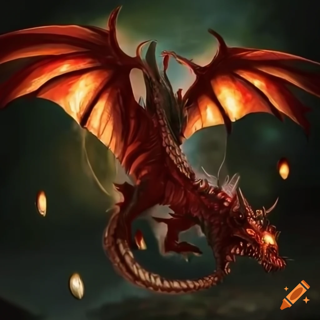 Scary depiction of a demon dragon hybrid on Craiyon