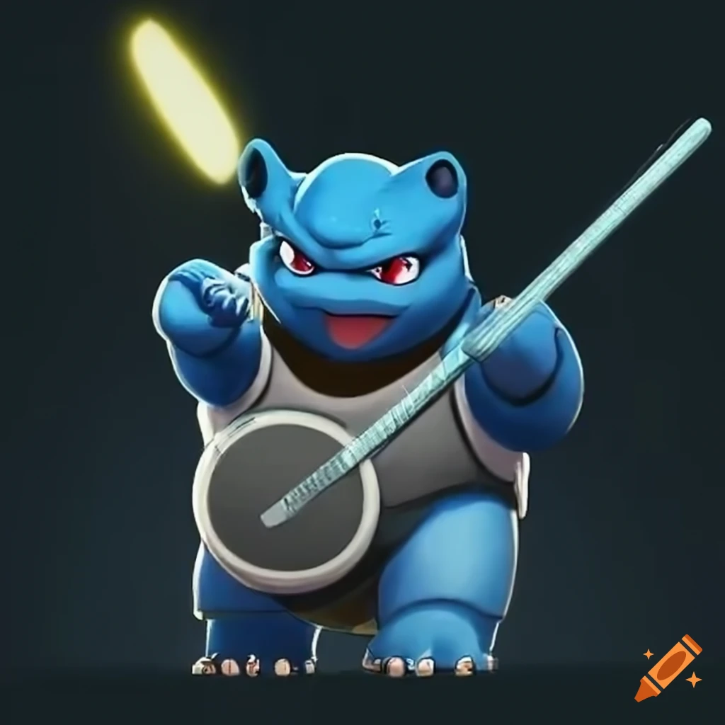 Blastoise playing drums