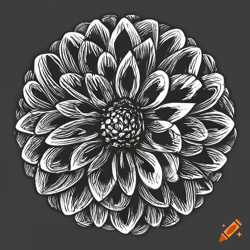 Hand drawn Dahlia flower. Colorful vector illustration Stock Vector Image &  Art - Alamy