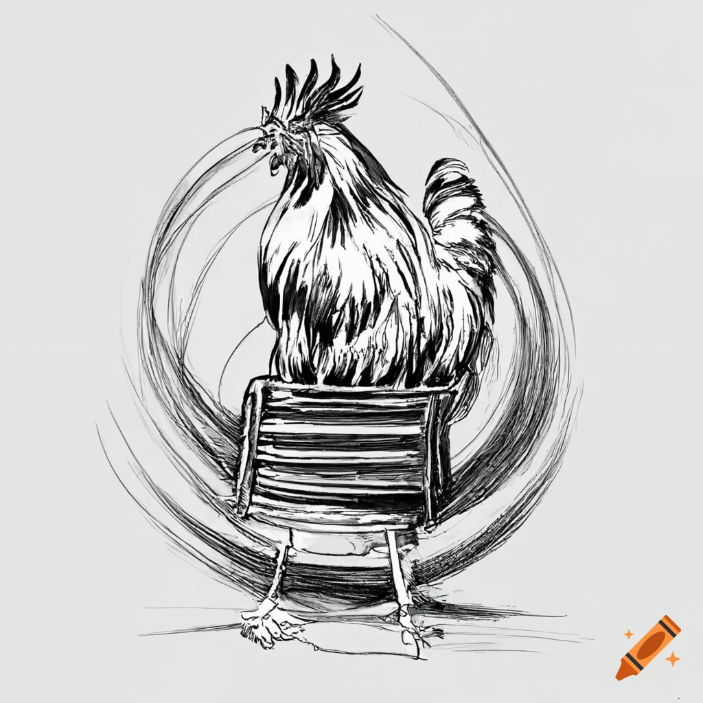 Rooster sitting next to a fan heater on Craiyon