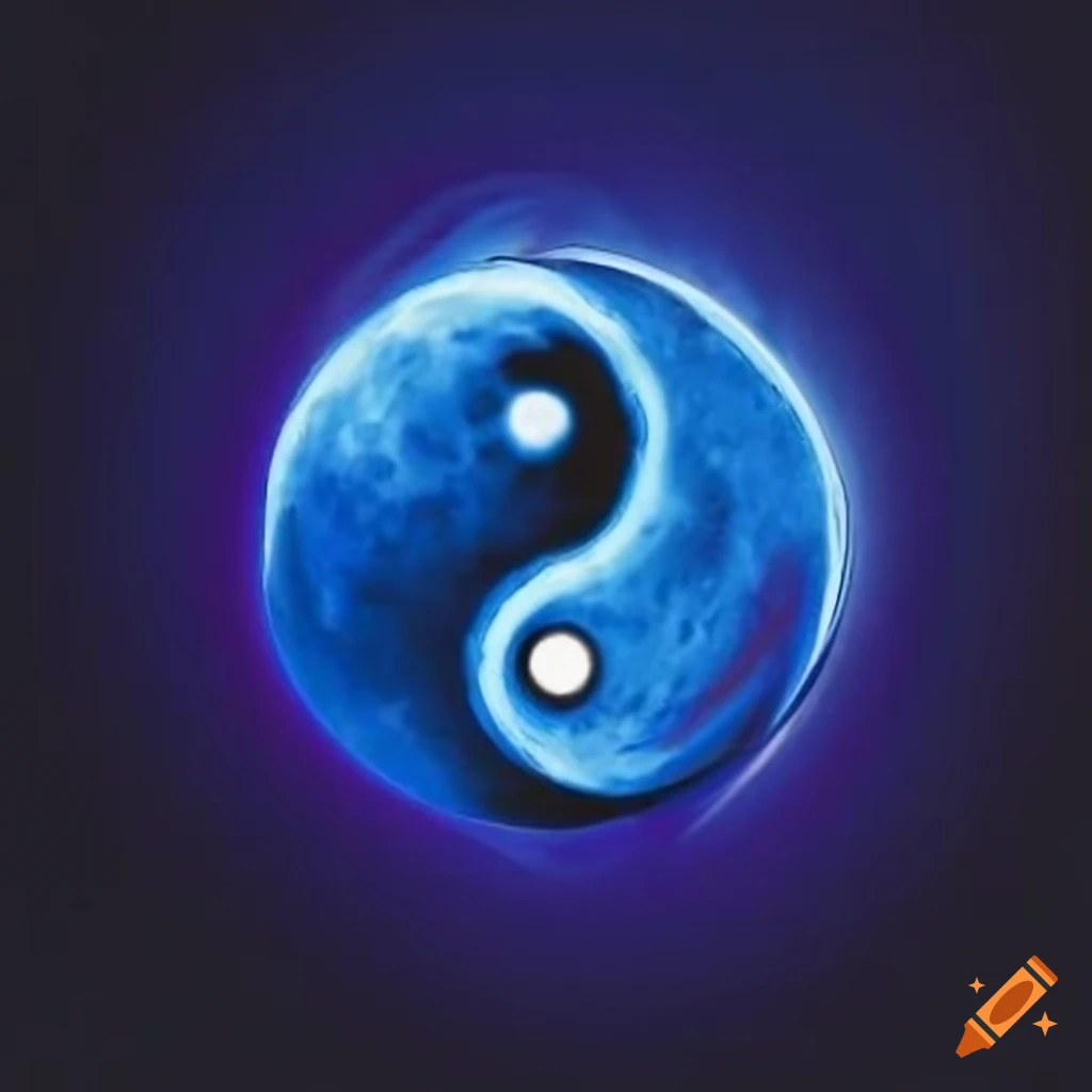 Blue yin yang symbol on Craiyon