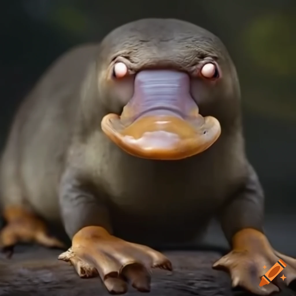 detailed image of a creepy platypus