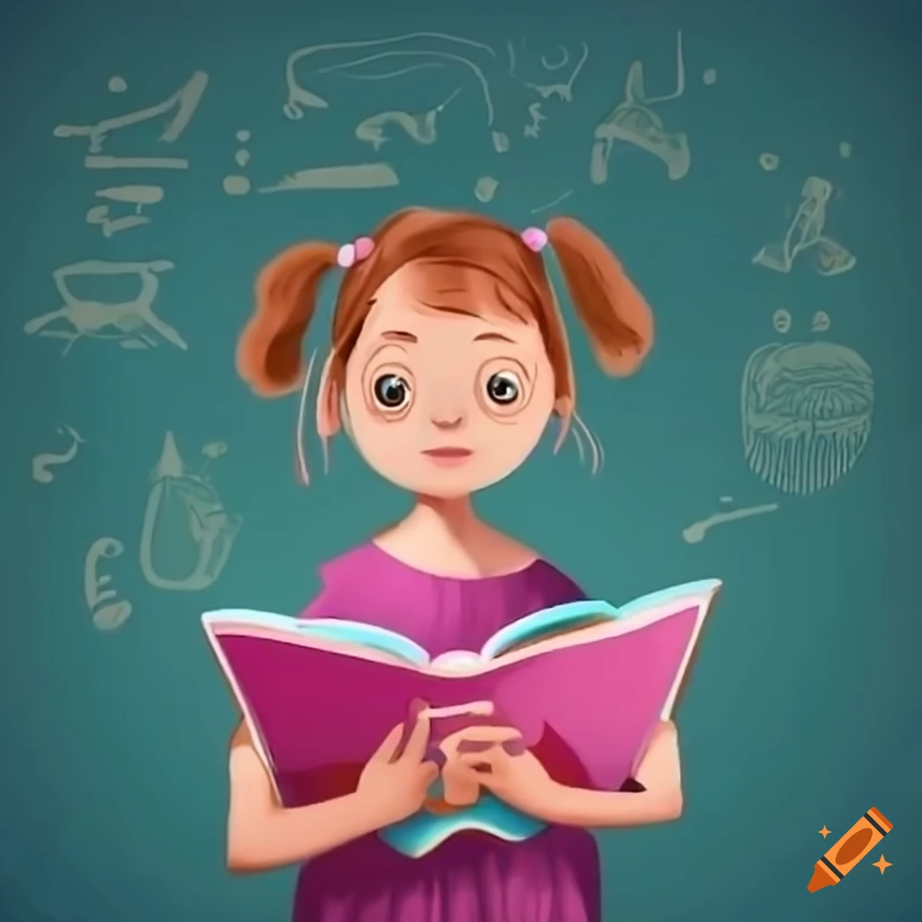 Girl telling a story in a classroom on craiyon