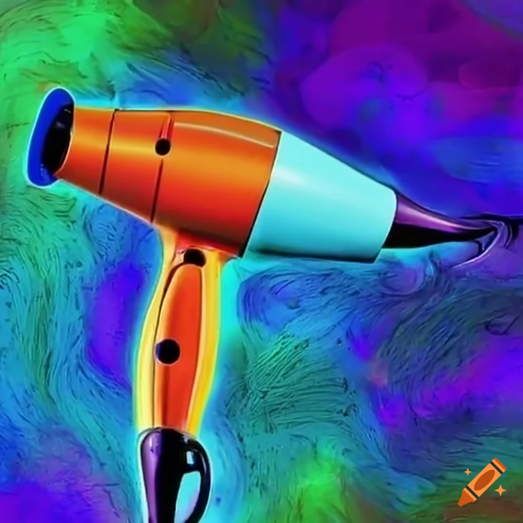 Hair dryer with nozzle in a tube on Craiyon