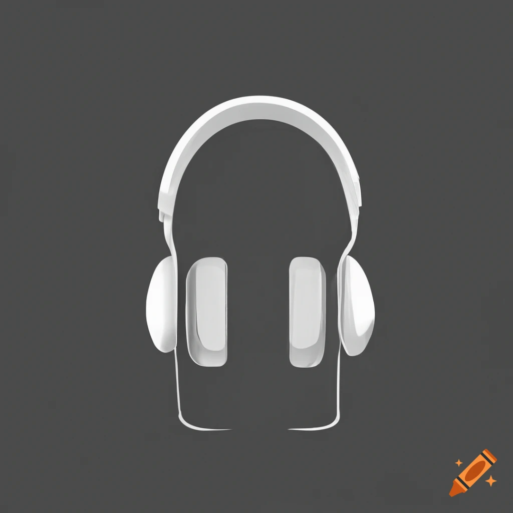 Black background with white headphones logo on Craiyon