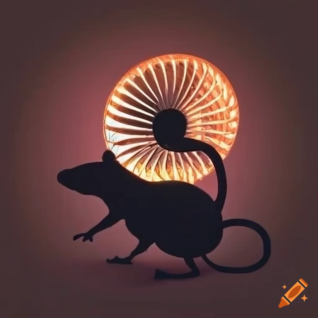 silhouette of a mouse using a fan heater