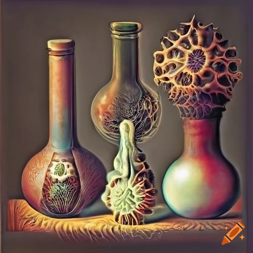 Artistic depiction of laboratory glassware