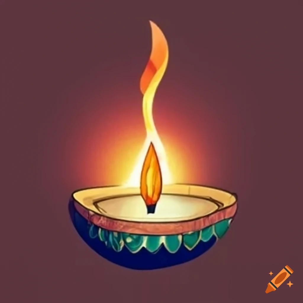 Diwali Diya Drawing for Beginners
