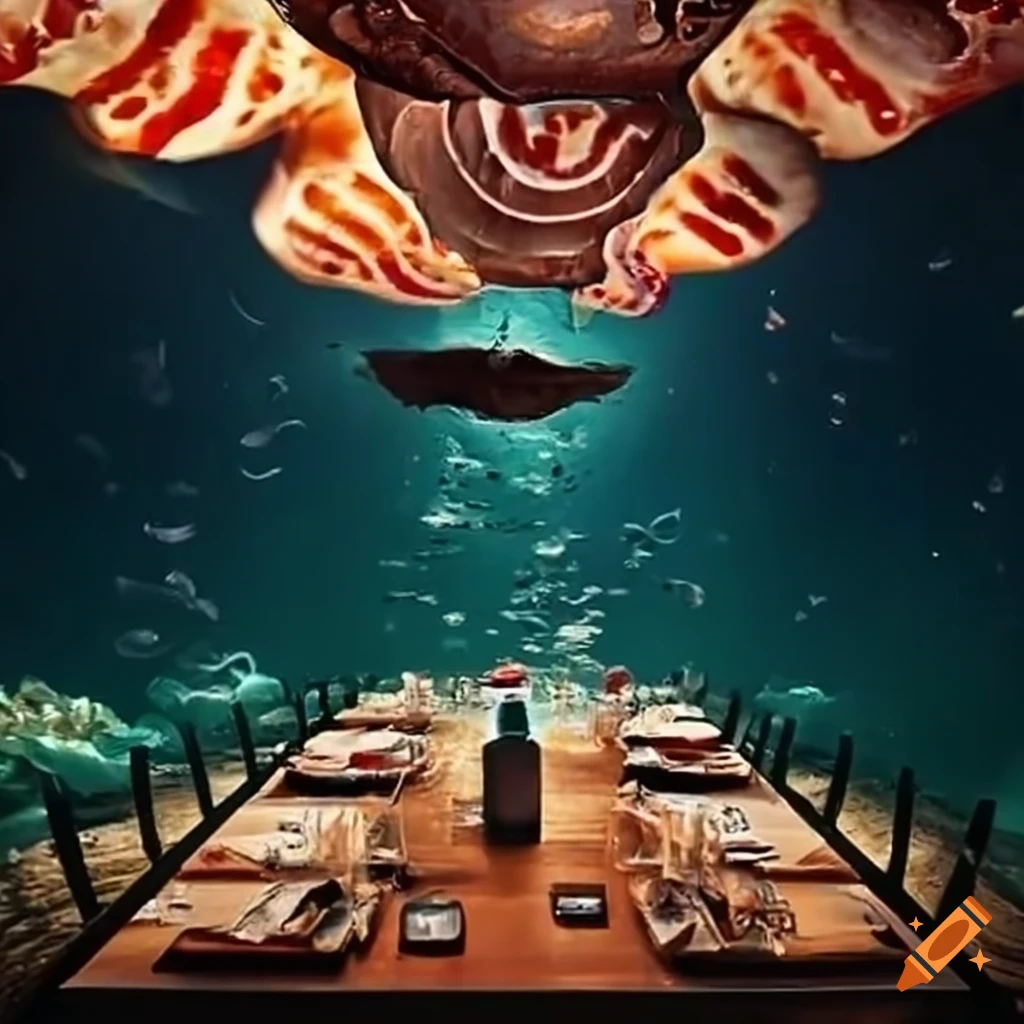 Underwater restaurant called chilis bar and grill on Craiyon