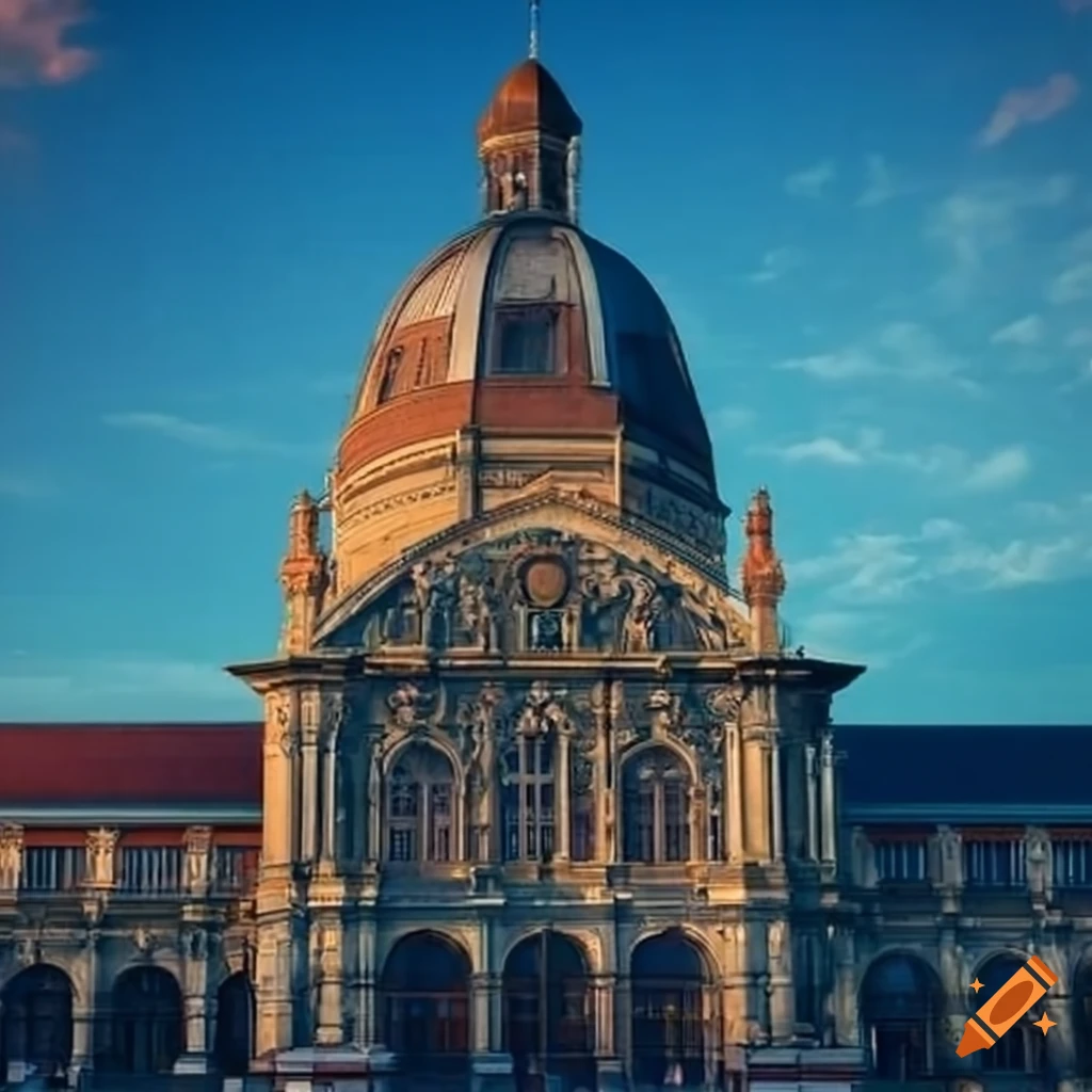 front-view-of-a-grand-european-style-train-station