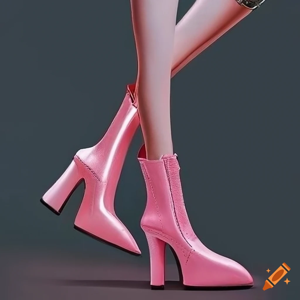 Surrealistic futuristic ladies' high heels boots on Craiyon