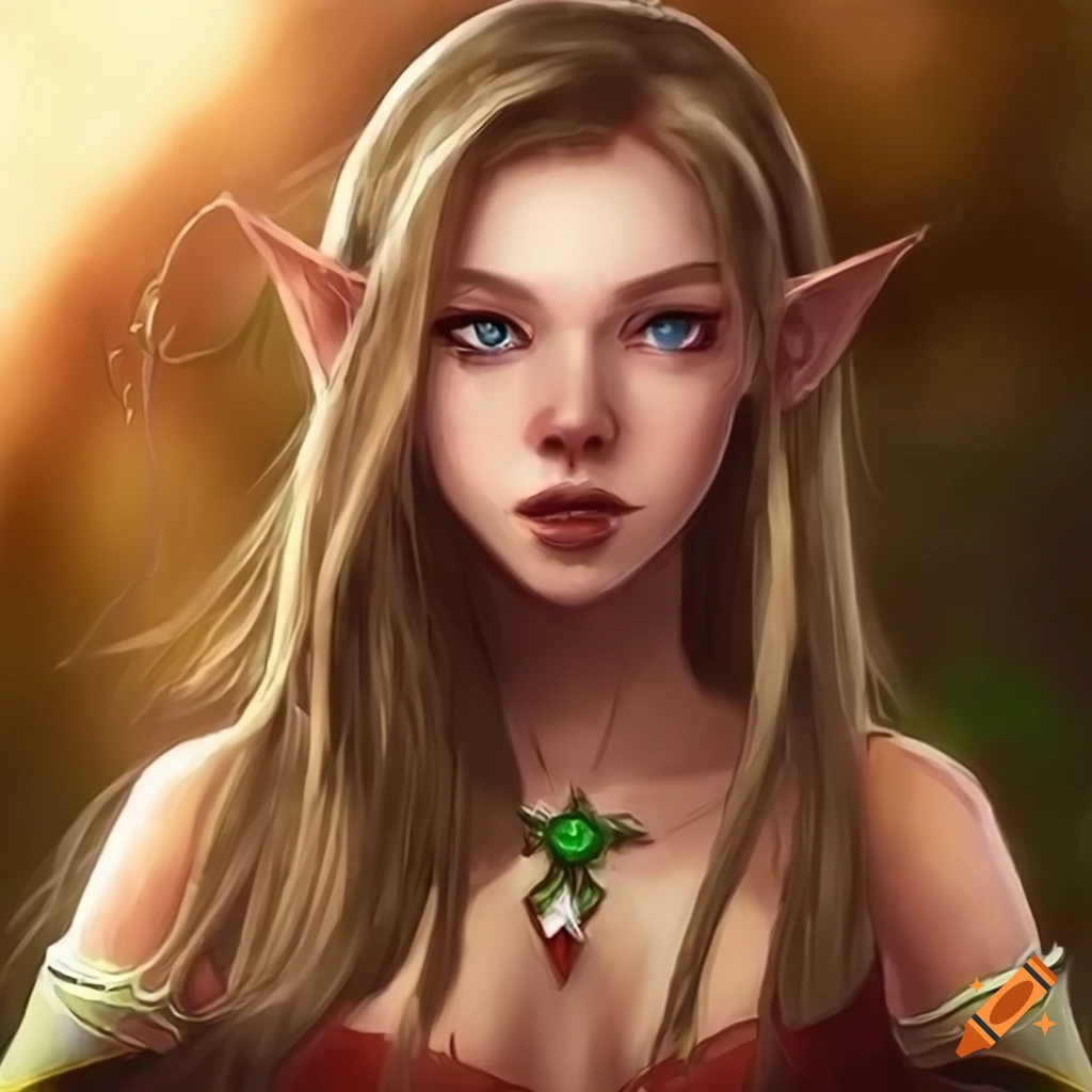 Digital art of a beautiful young female elf on Craiyon
