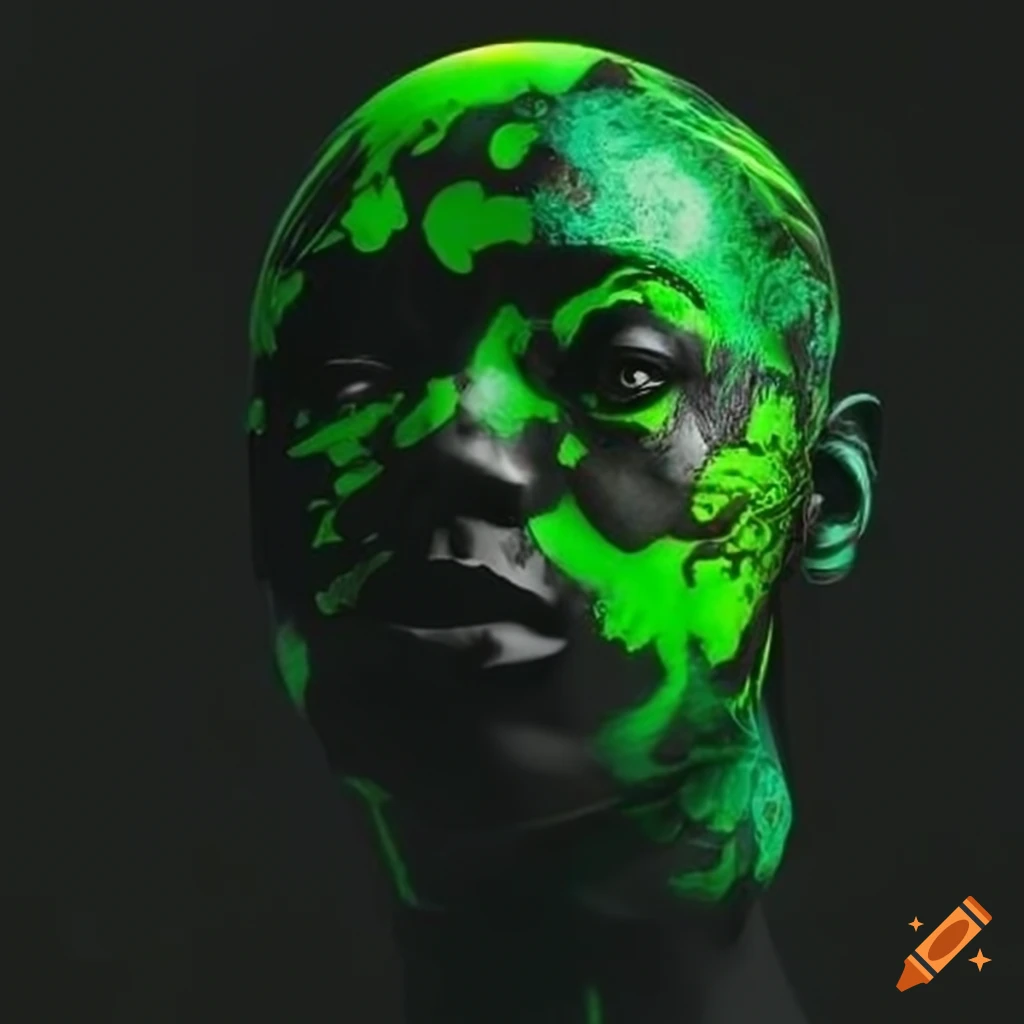 Abstract black and green design on Craiyon