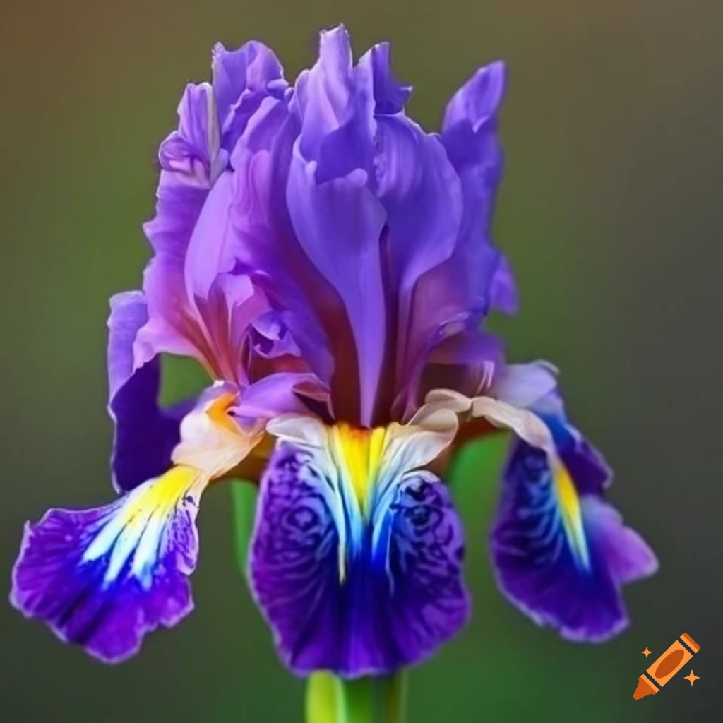 artistic depiction of irises with pearl details