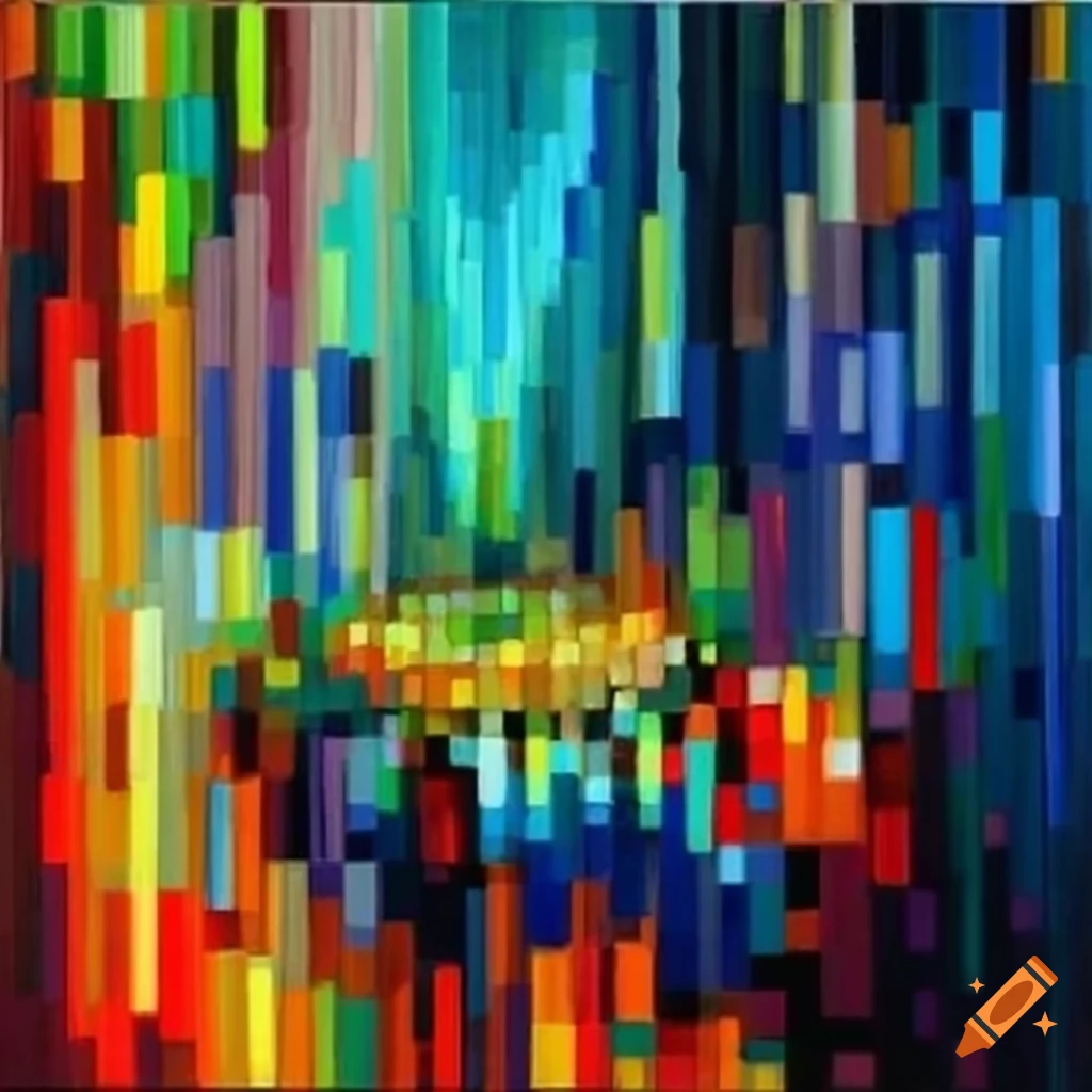 Abstract pixel art fusion on Craiyon