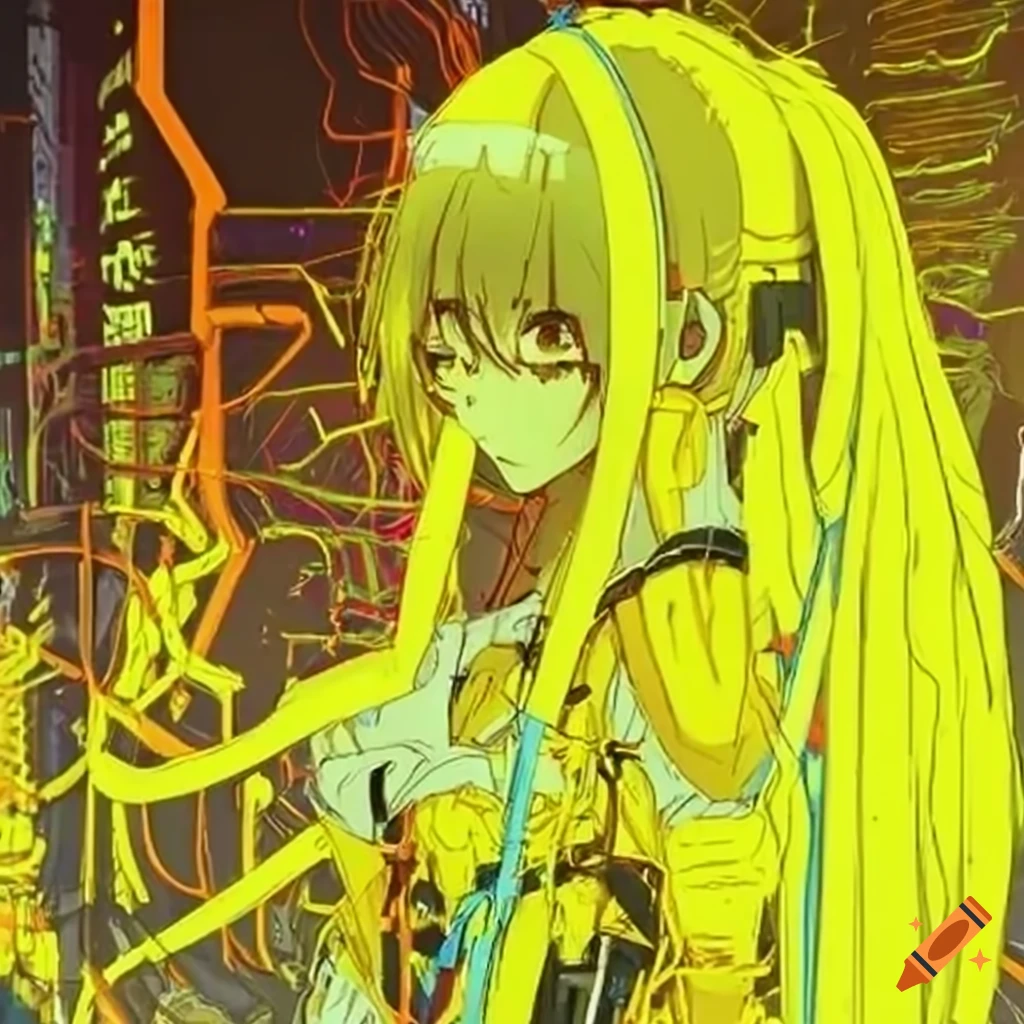 Futuristic cyberpunkstyle black and white profile picture of hatsune