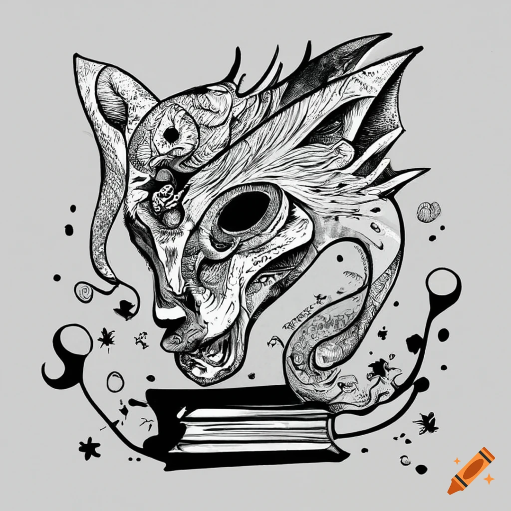 Simple black and white tattoo designs vector on Craiyon