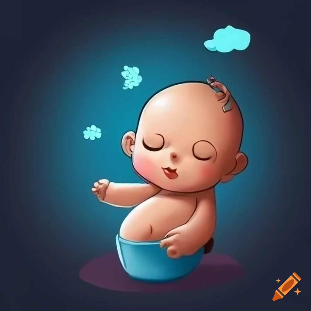 Cartoon Image Of A Sleeping Baby On Craiyon
