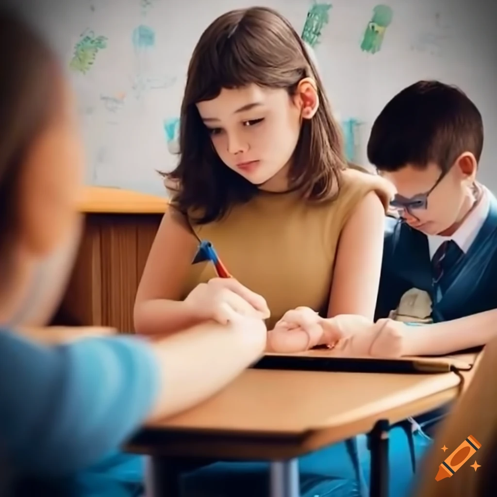 English learning classroom with students