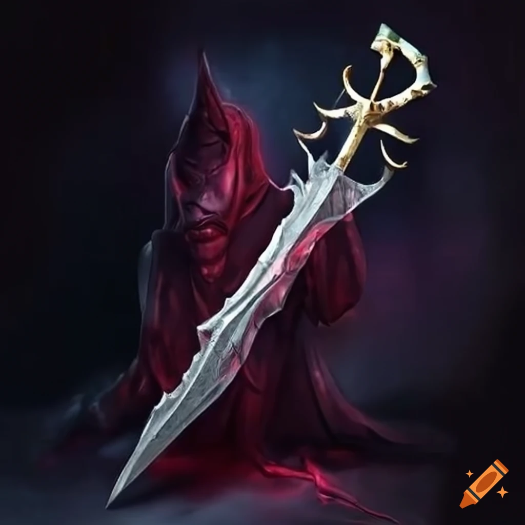 image of a demonic one-sided sword with a hook