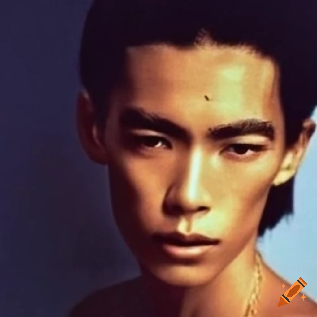 80s fashion ad featuring Hideki Saijo