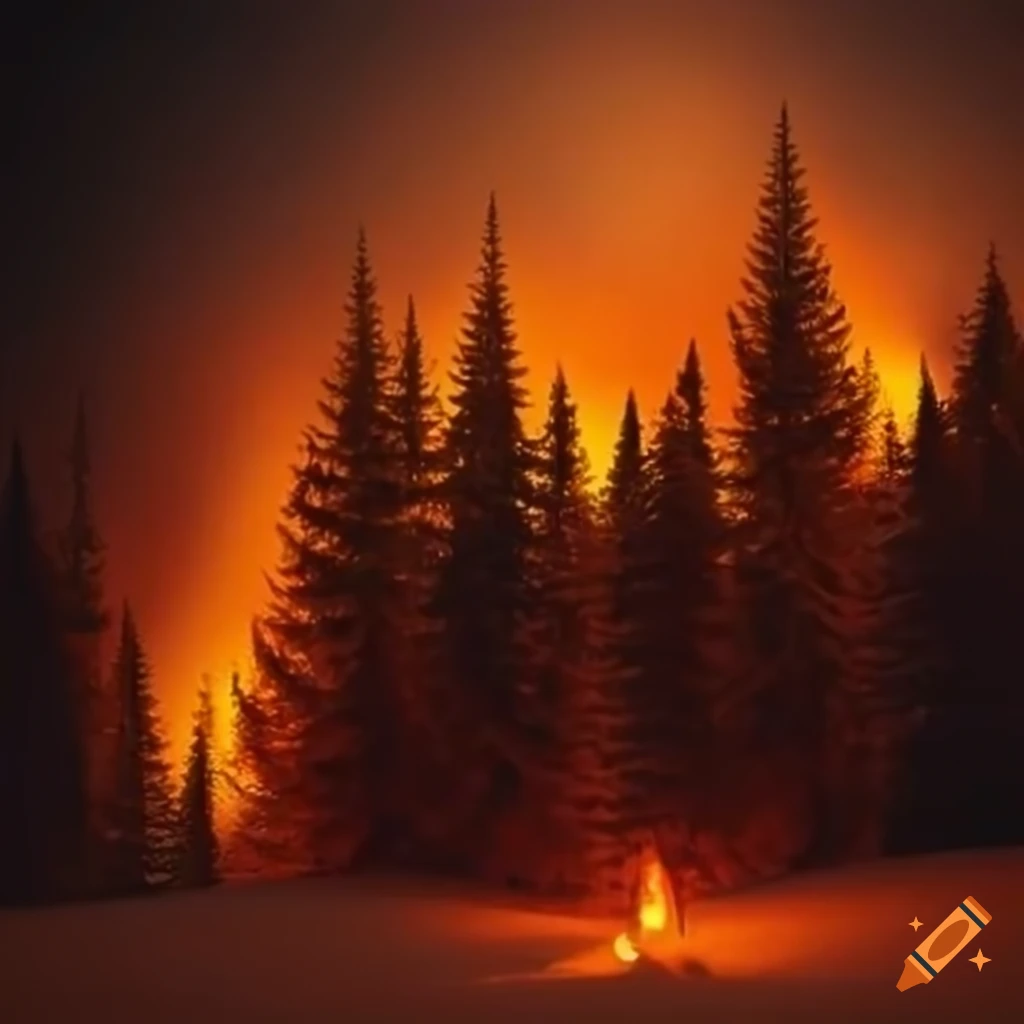 Image d'une montagne enneigée avec des couleurs chaudes on Craiyon, image size:1024x1024