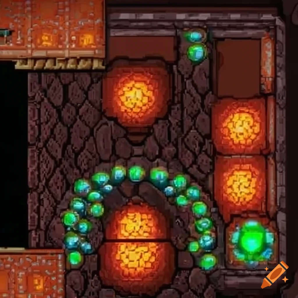 artwork of molten bubble tiles for a platform game