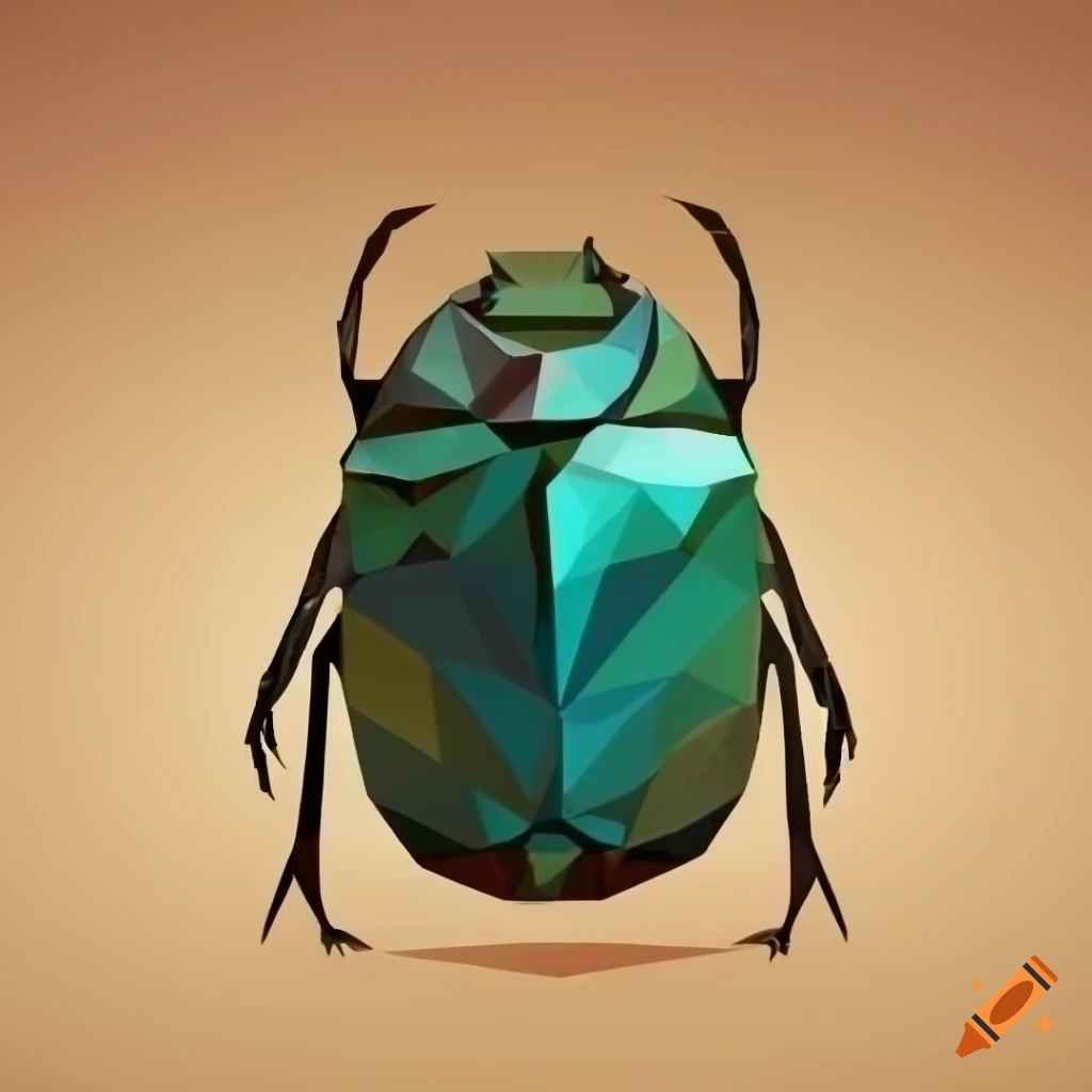 Scarab Beetle In Low Polygon Style scarab-beetle-in-low-polygon-style