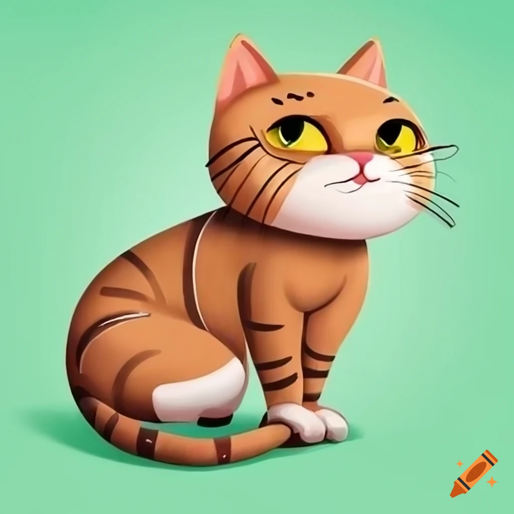 modern cat cartoon illustration