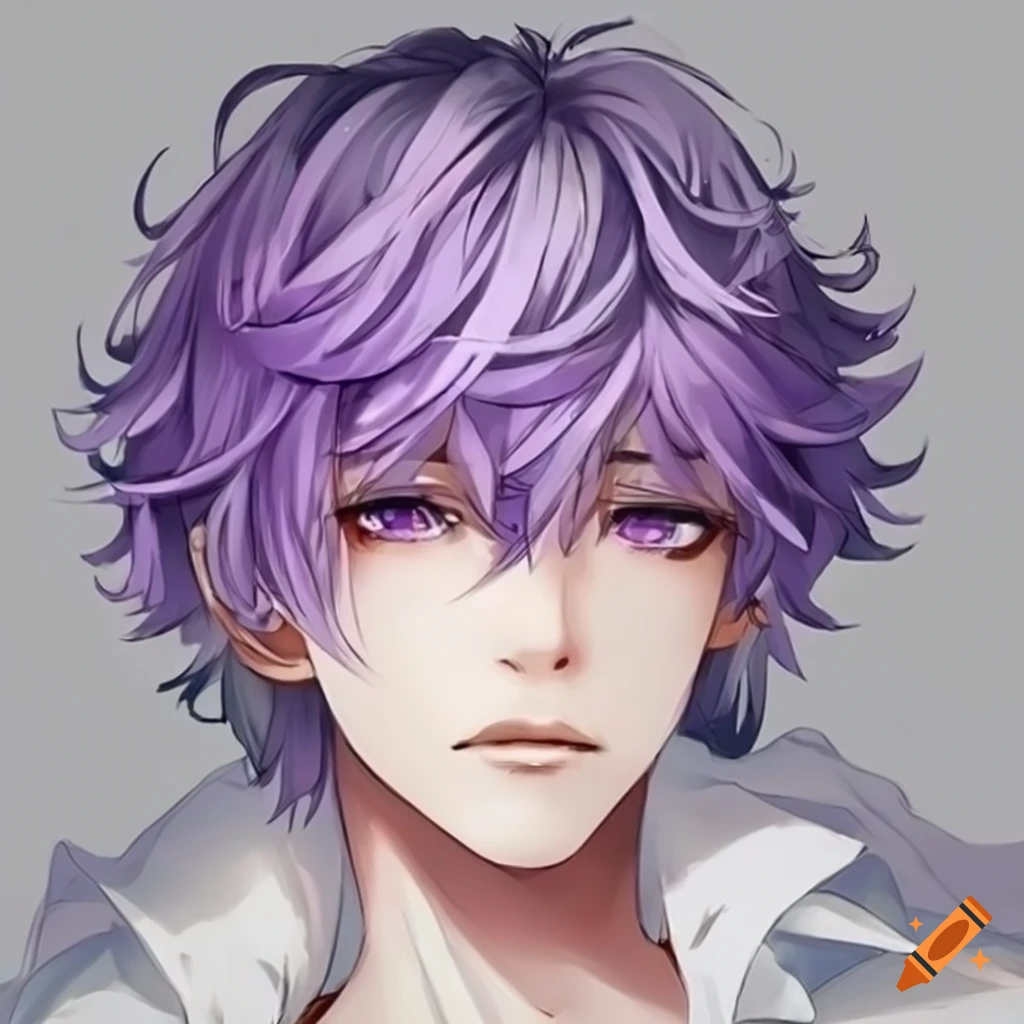 Profile picture of an enchanting purple anime boy