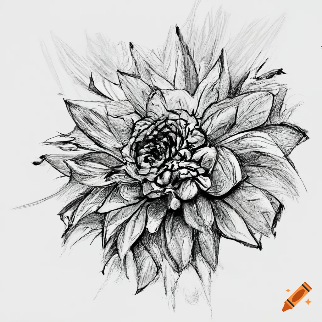 How to Draw a Dahlia Flower Step by Step | Drawing Dahlia Flower | Flower  drawing images, Flower drawing, Flower step by step