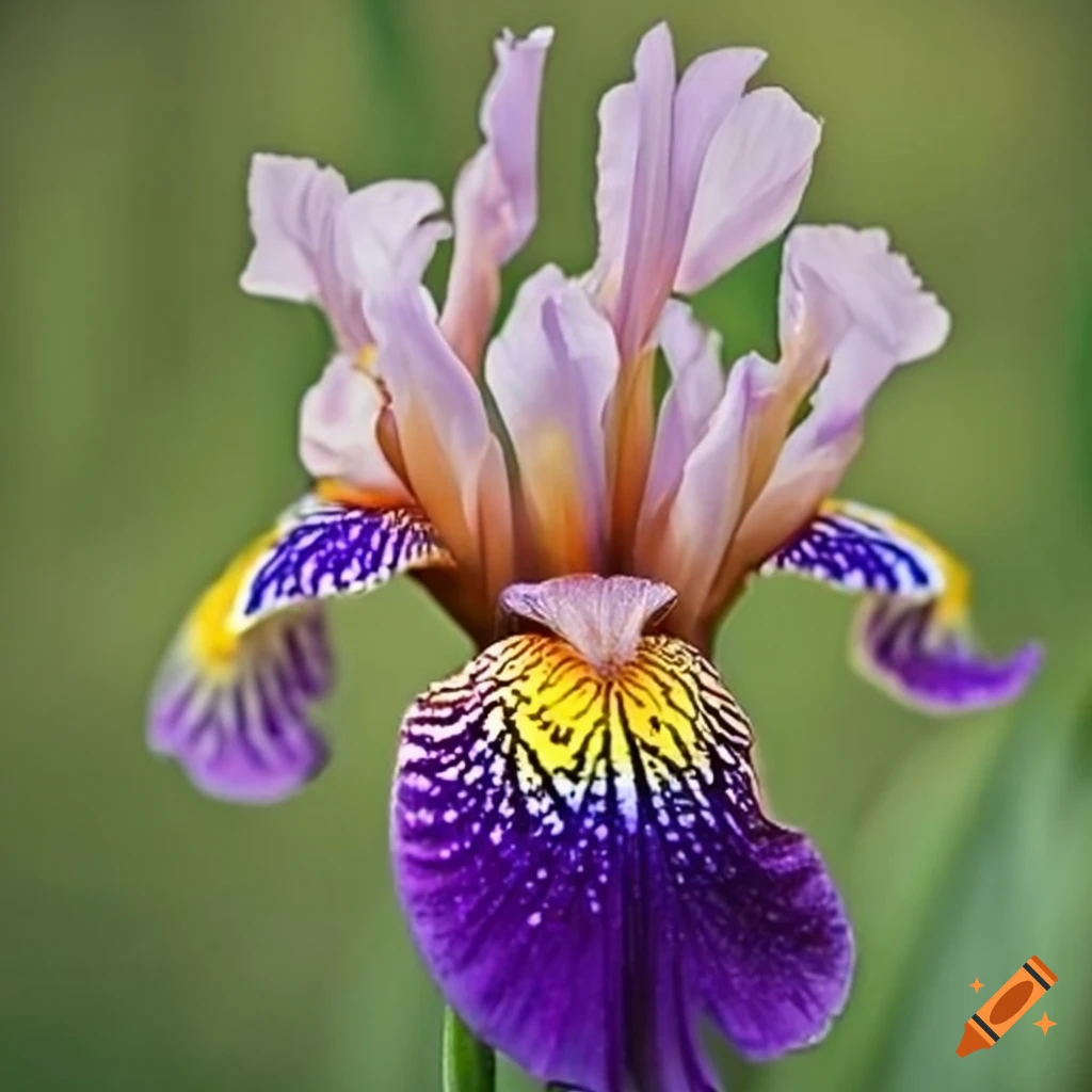glistening iris flowers with pearl accents