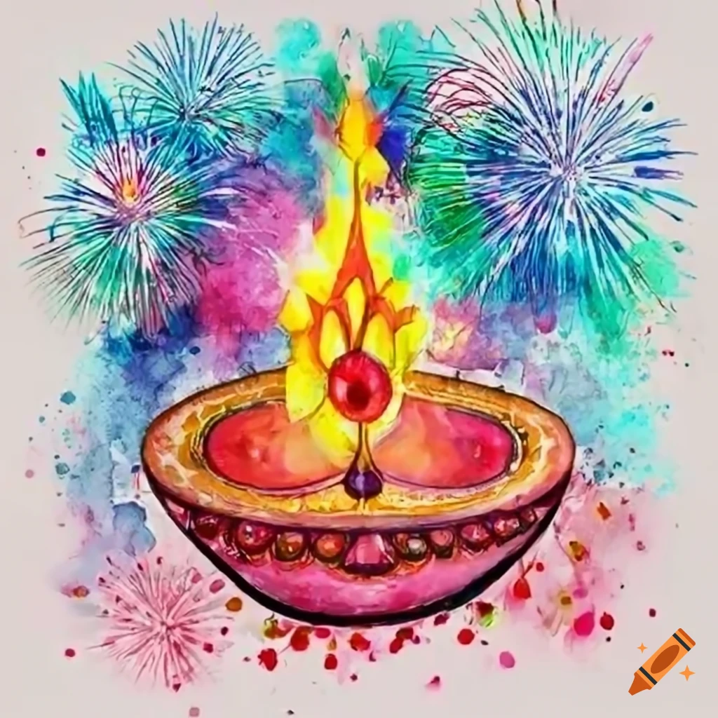 KD diwali with cracker and lamps Sticker Poster|Diwali Poster|Festival  Poster| Paper Print - Religious posters in India - Buy art, film, design,  movie, music, nature and educational paintings/wallpapers at Flipkart.com