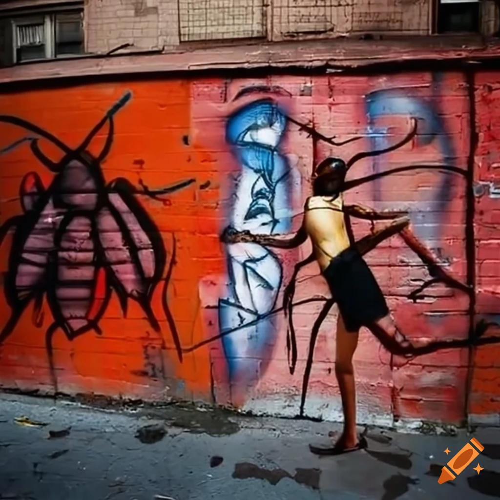 Graffiti of a cockroach in New York on Craiyon