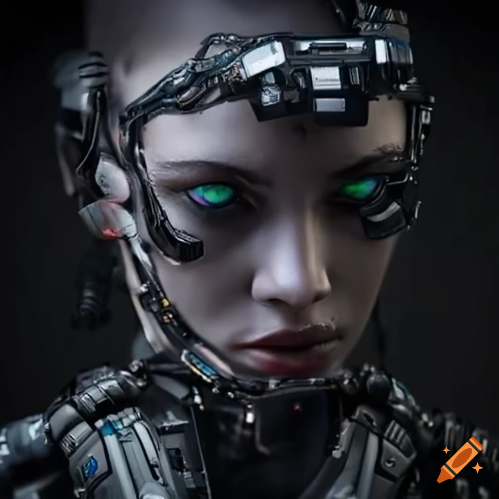 Concept illustration of a futuristic cyborg