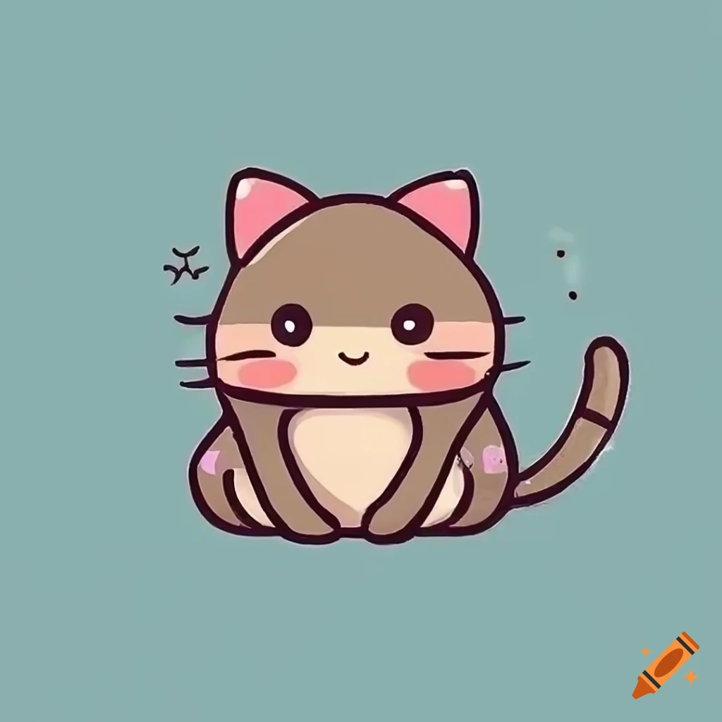 Cute kawaii cat illustration on Craiyon