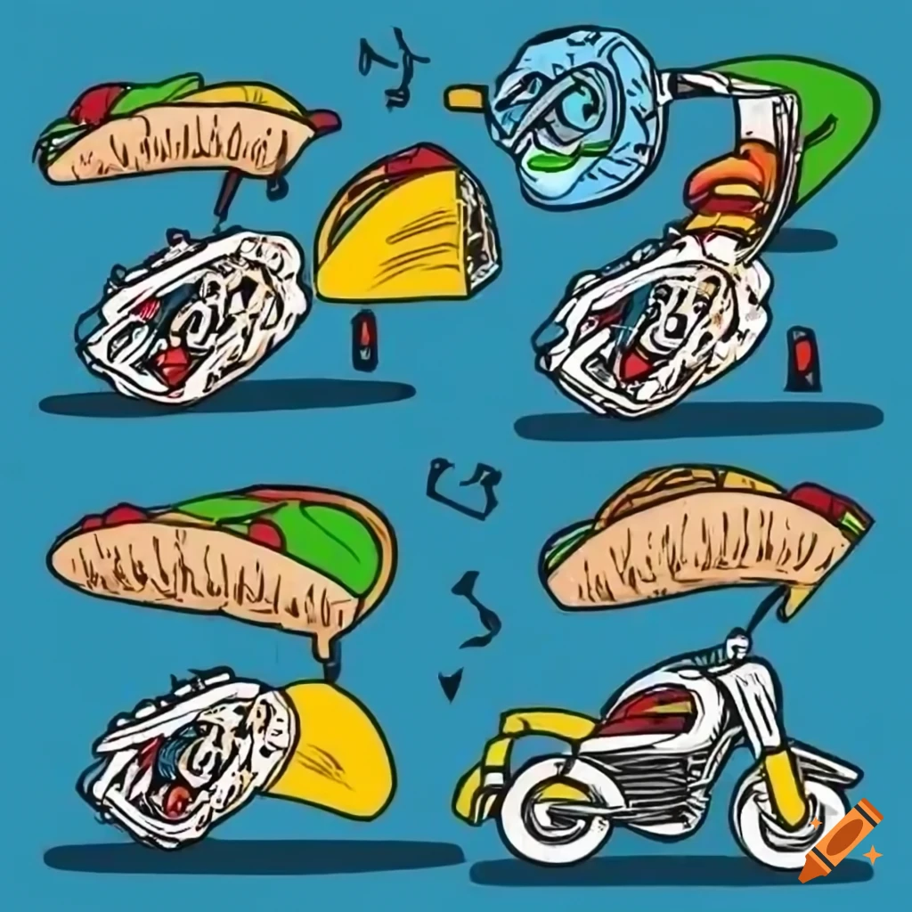 comic style design of a Mexican wrestler delivery rider