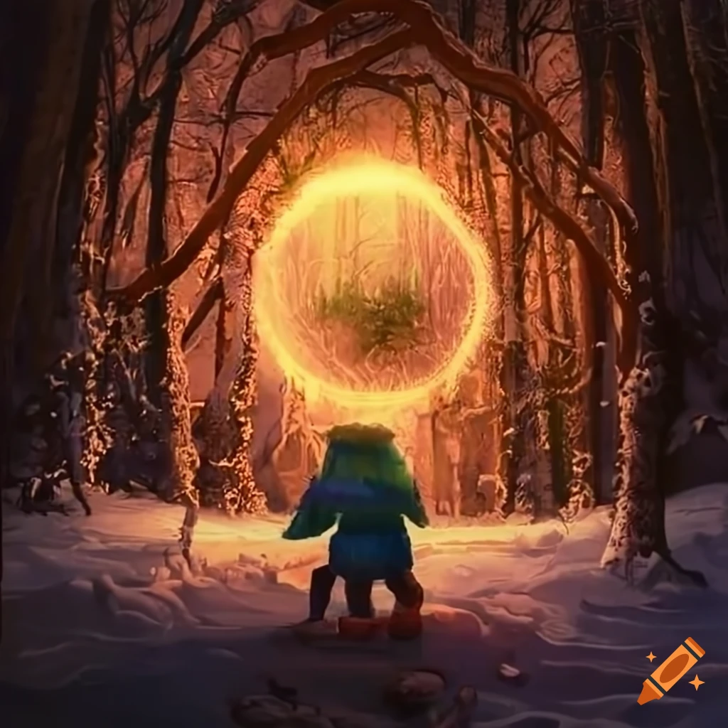 Image of a magical portal in the forest on Craiyon