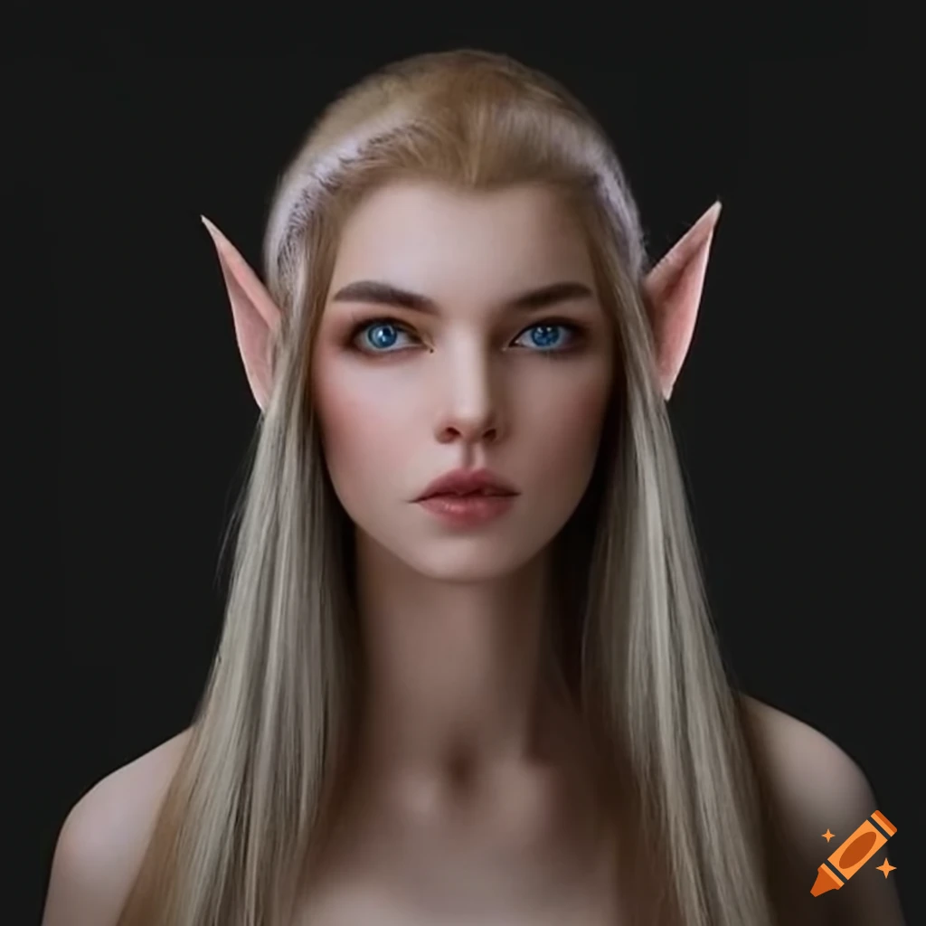 Portrait of a beautiful young female elf on Craiyon