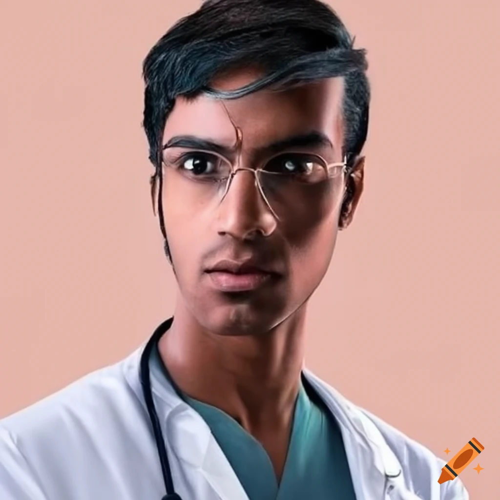 Indian doctor in white lab coat